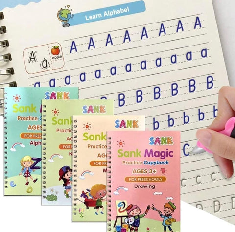 Four Reusable Magic Books With Markers For Kids