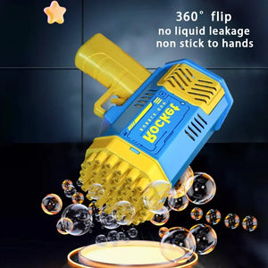 40 Hole Rocket Launcher Handheld Portable Electric Automatic Bubble Gun for kids (Without Bubble Water）