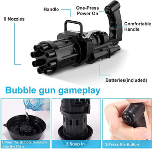 Bubble Gun 8 Hole Automatic Shooter | Bubble Gun Blower