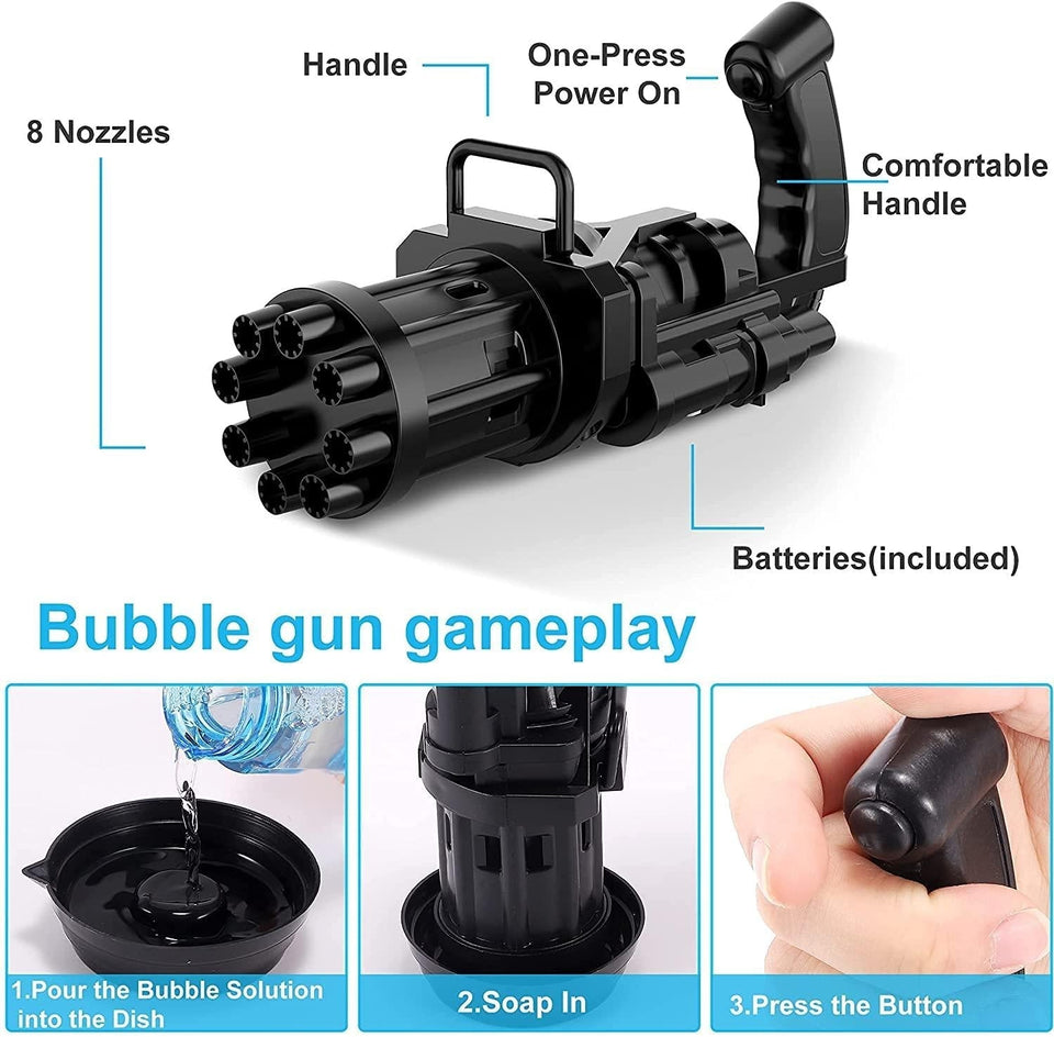 Bubble Gun 8 Hole Automatic Shooter | Bubble Gun Blower