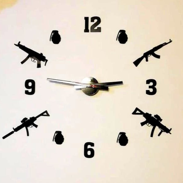 Acrylic Gun Clock// Wall Clock