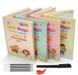 Four Reusable Magic Books With Markers For Kids